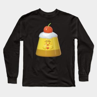 3d cute pudding with cherry and heart / pudding lover Long Sleeve T-Shirt